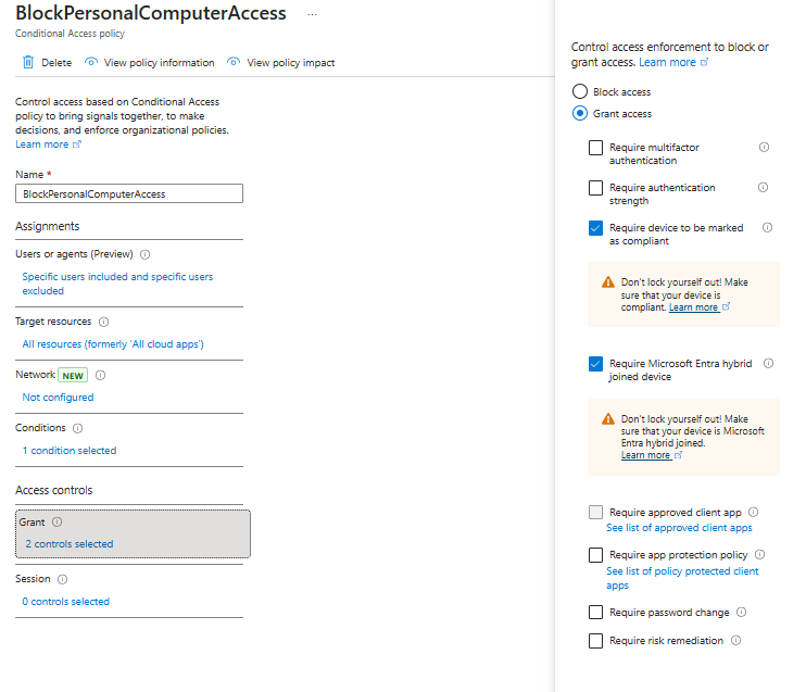 Conditional Access policy