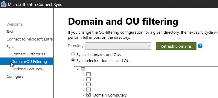 Entra Connect OU Filtering