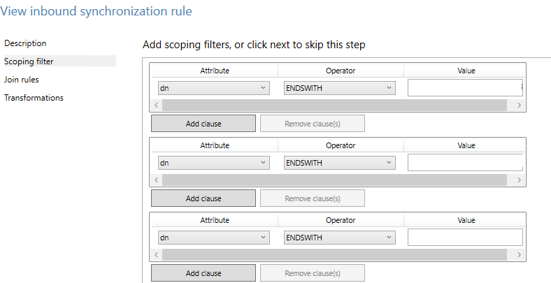 Sync Rule Scoping Filter